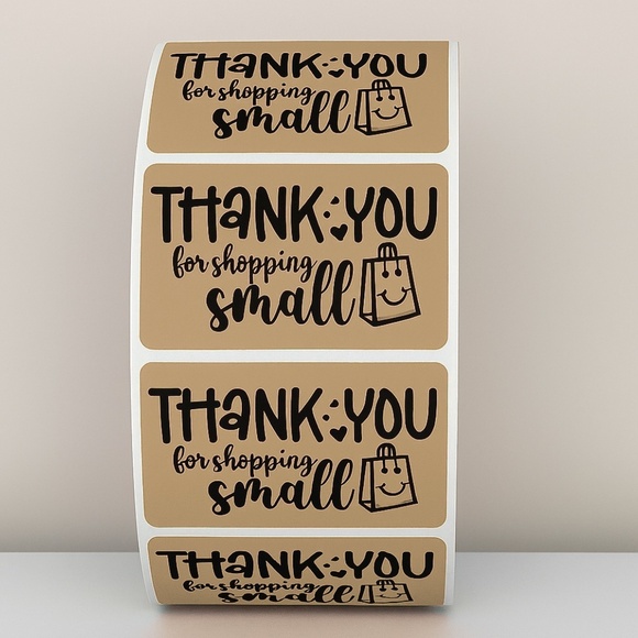 Thank You for Shopping Small Stickers Packaging Labels for Small Business Order - Picture 1 of 11